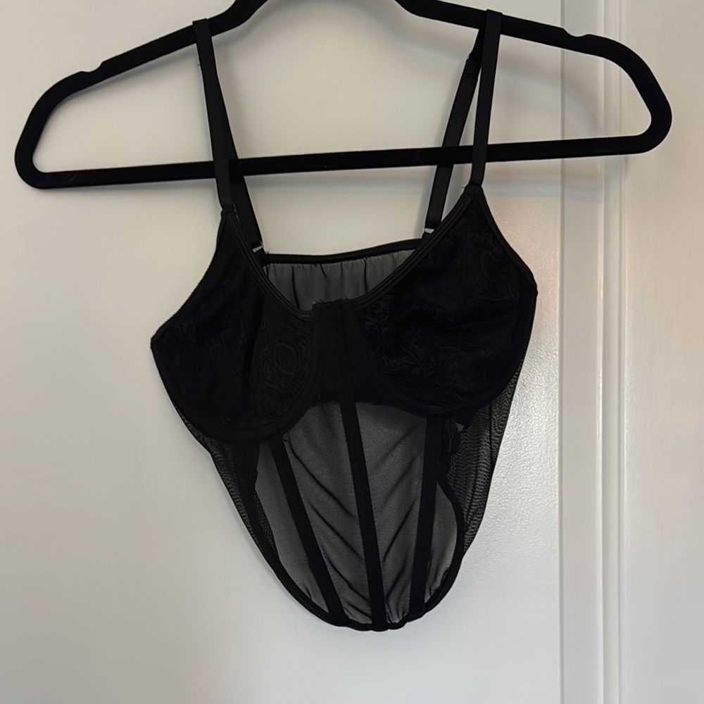 Elegant Black Lace Bodysuit